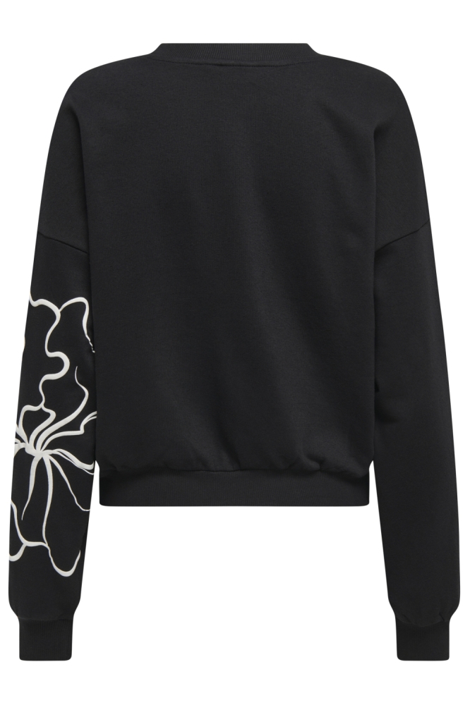 ONLODESSA L/S O-NECK BOX UB SWT 15353259 BLACK/W. BLURY FLOWER